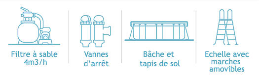 Piscine tubulaire rectangulaire Intex Graphite 4 x 3 x 1,24 m 2/5