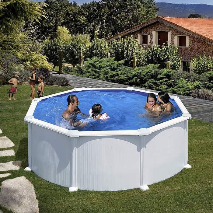 Piscina Desmontável redonda Ø 350cm y altura 132cm em aço branco GRE Atlantis