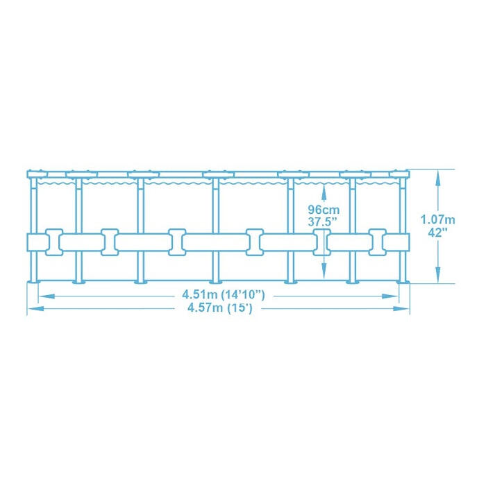 Bestway MAURITIUS fémvázas medence szett 457 x 107 cm