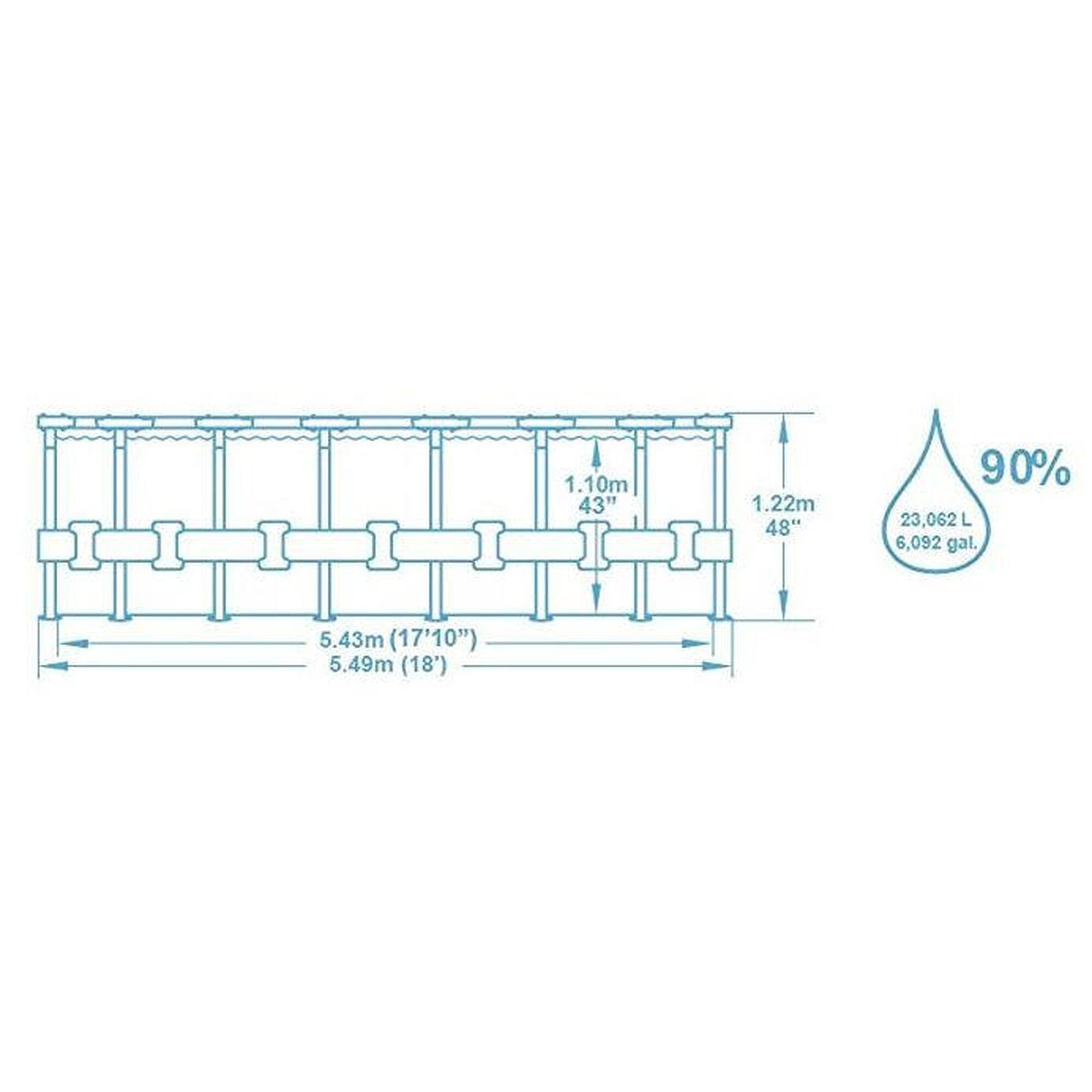 Bestway ISTRIA SUPERIOR fémvázas medence 549x122 cm