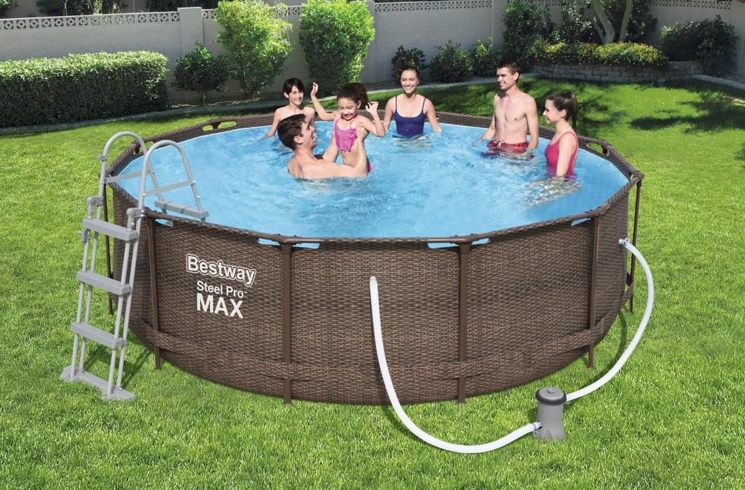 BESTWAY Piscine hors sol ronde Steel Pro Max 366 x 100 cm effet rotin 4/5