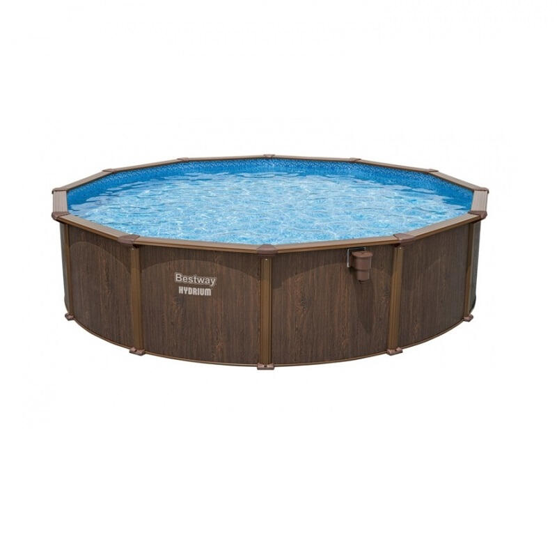 Piscine acier ronde Bestway Hydrium 5,49m bois