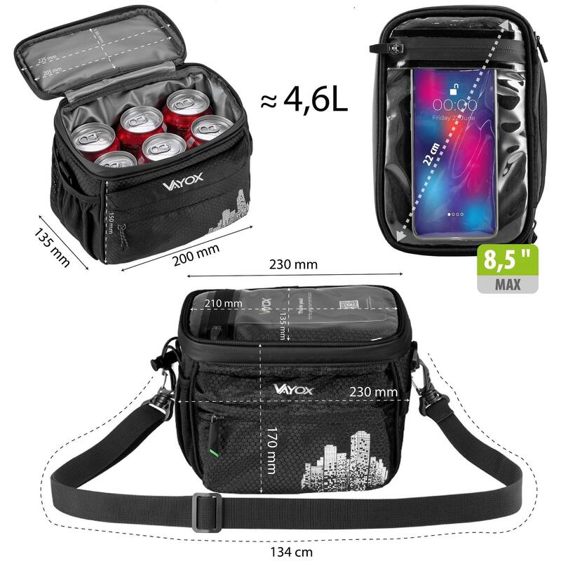 Geantă pentru ghidon de bicicletă VAYOX VA0167 cu husă pentru telefon 4.6L