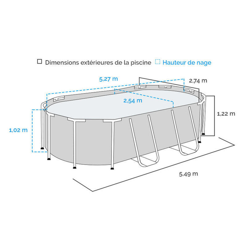 Bestway SUMATRA Ovális fémvázas medence szett ablakkal  549 x 274 x 122 cm