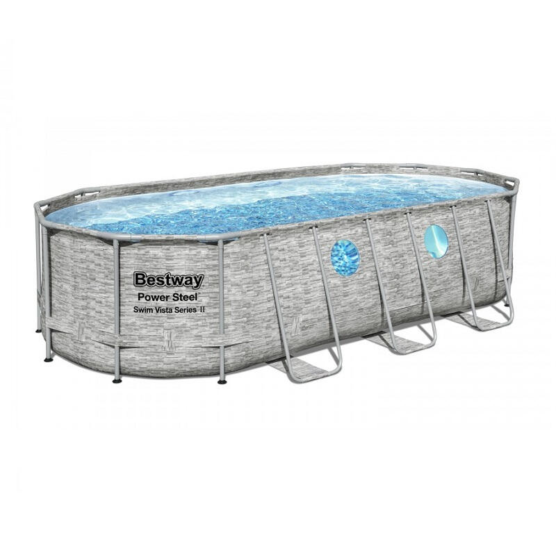 Bestway SUMATRA Ovális fémvázas medence szett ablakkal  549 x 274 x 122 cm