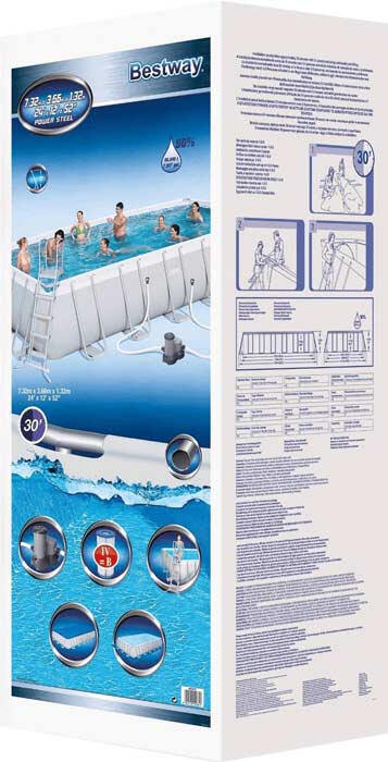 Piscina Desmontável Bestway Power Steel 732x366x132cm Filtro, Cobertura e Escada 4/7