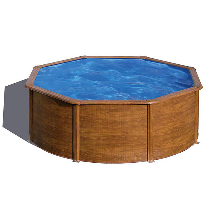 Piscina Desmontável redonda Ø 350cm e altura 120cm em aço madeira GRE Pacific