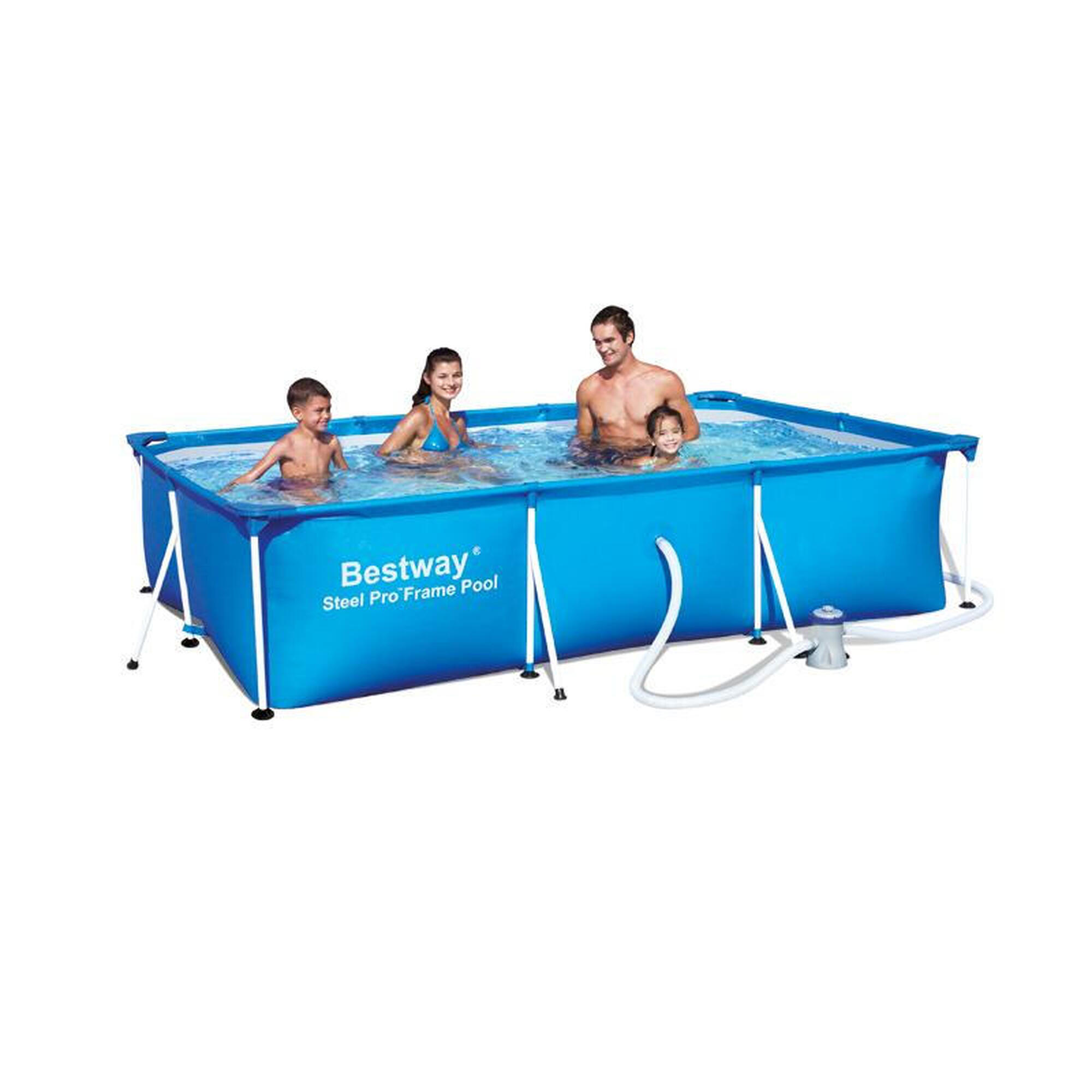 Piscina Desmontable Rectangular Bestway Steel Pro 300x201x66 cm con Revestimient