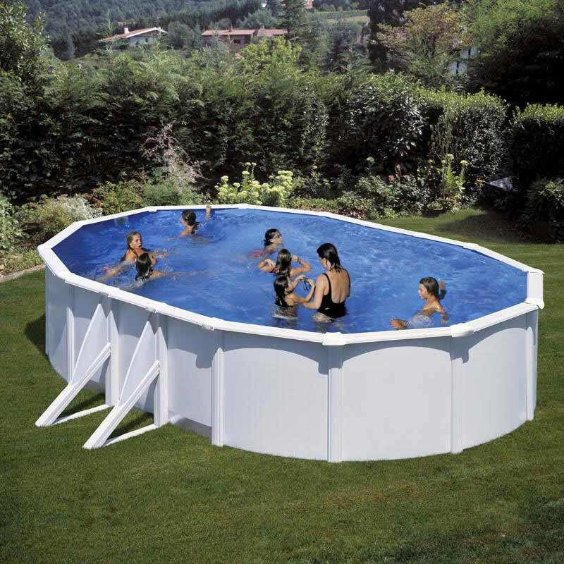 Bora Bora Weiß Stahlwandpool 500x300x120cm Oval 4/7