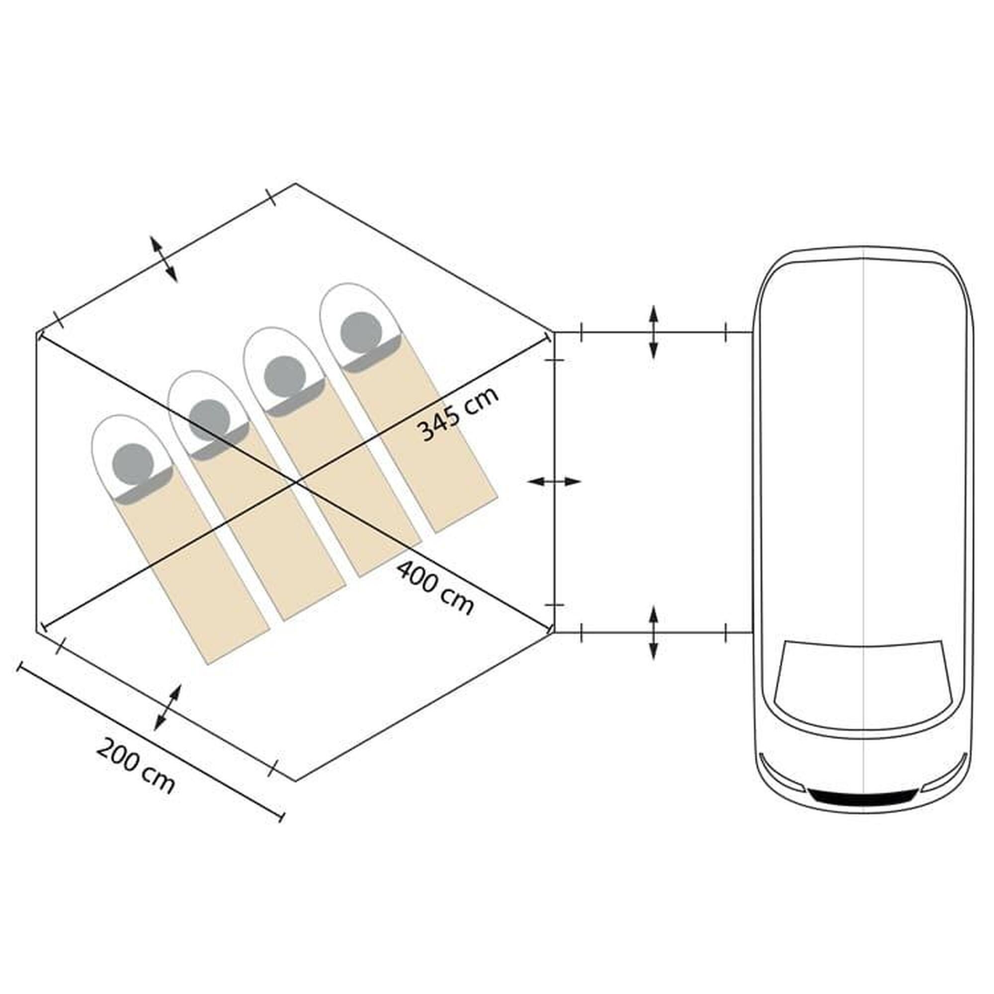 Tenda per auto, autobus, furgoni - Pitea Dome - Indipendente - per 2-4 persone