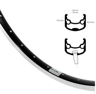 Ryde andra 30 velg 28 inch 622 - zwart met geslepen zijkanten