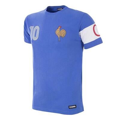 Camiseta manga corta fútbol retro France Capitán