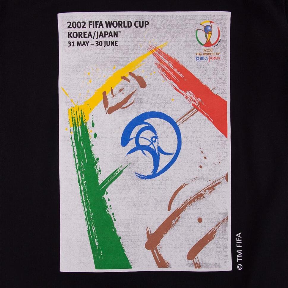 Koszulka dla dorosłych - Plakat Mistrzostw Świata Korea-Japonia 2002 - Czarny