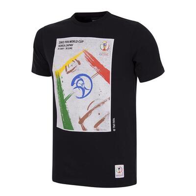 T-shirt - heren - zuid korea japan 2002 wk poster - korte mouw - zwart