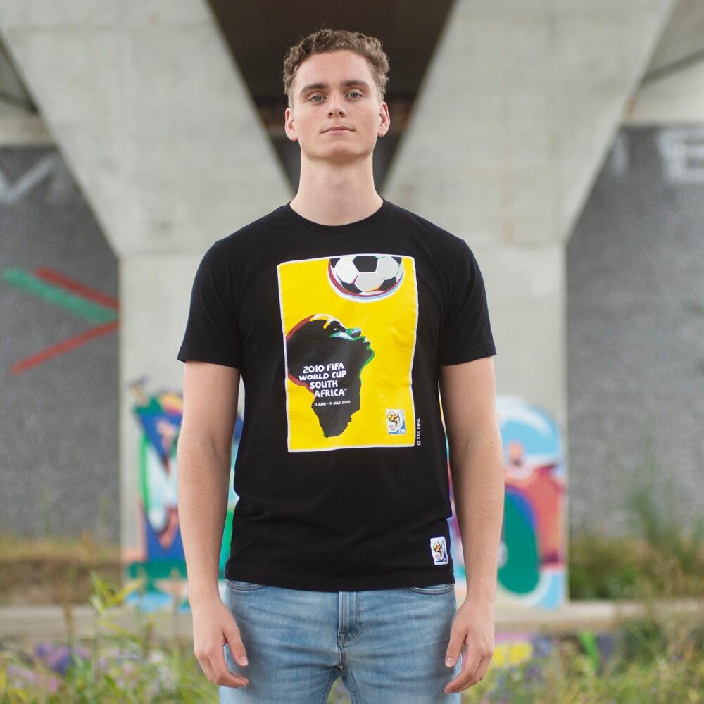T-shirt - Heren - Zuid Afrika 2010 WK Poster - Korte mouw - Zwart 2/7