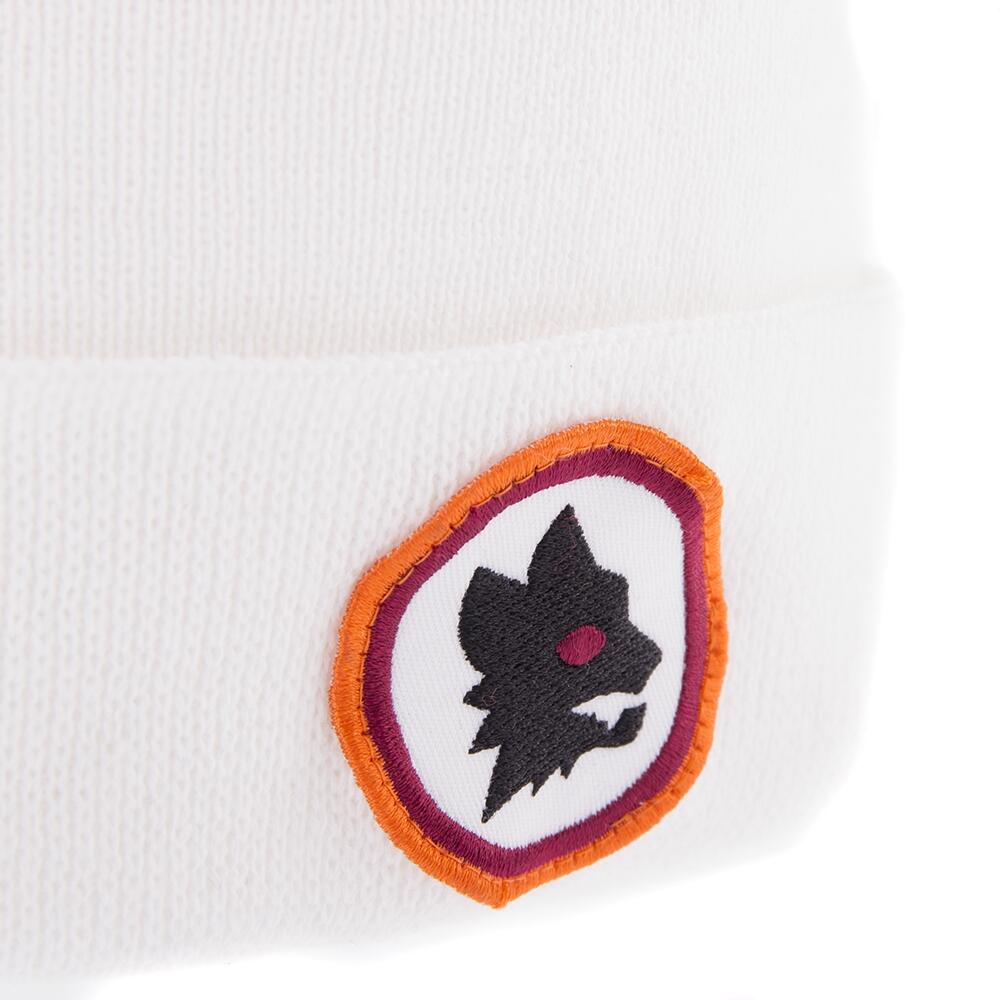Muts voetbal volwassenen AS Roma away retro wit 3/4