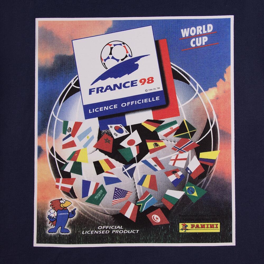 T-shirt - Heren - Panini FIFA France 1998 WK - Korte mouw - Blauw 3/7