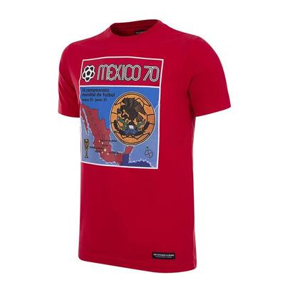 T-shirt - heren - panini fifa mexico 1970 wk - korte mouw - rood