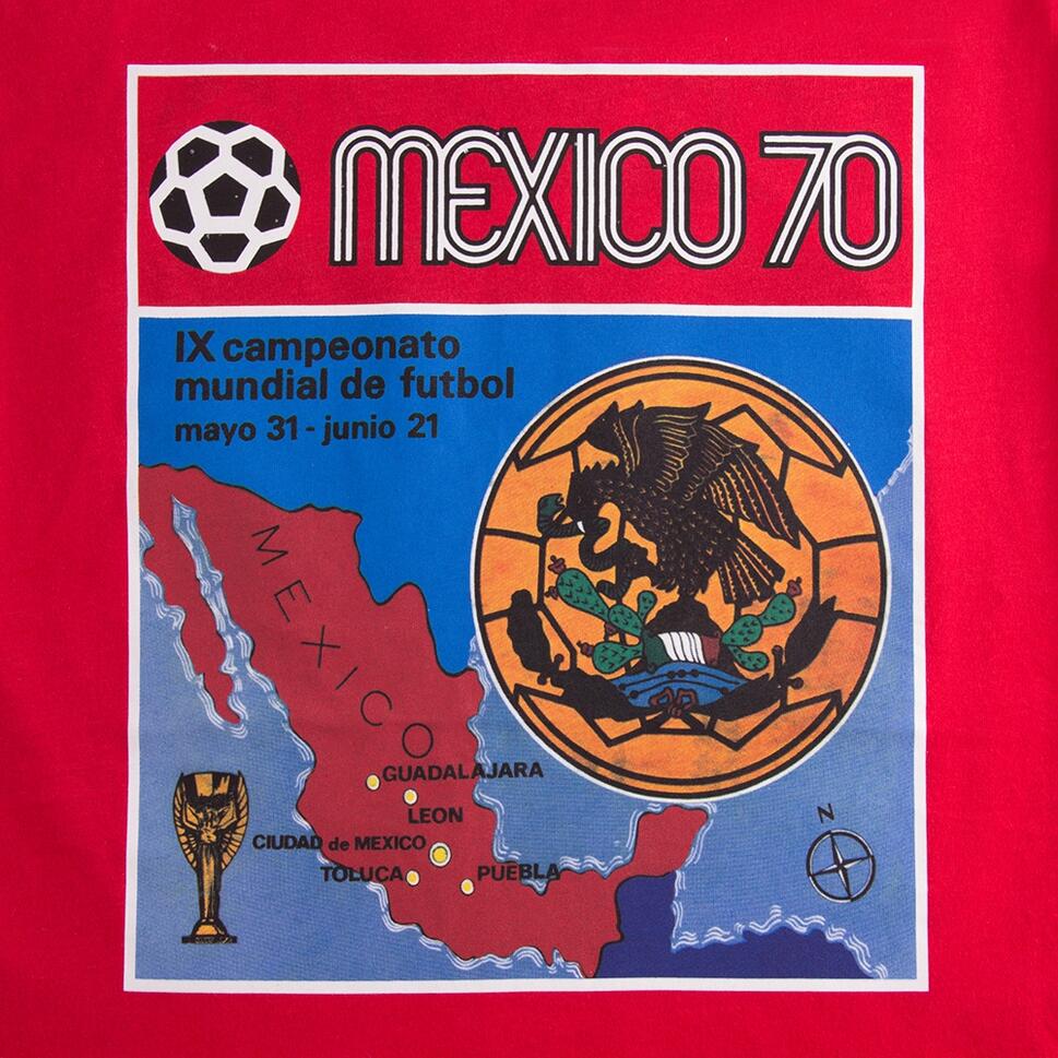 Koszulka dla dorosłych - Panini FIFA Mistrzostwa Świata Meksyk 1970 - Czerwony