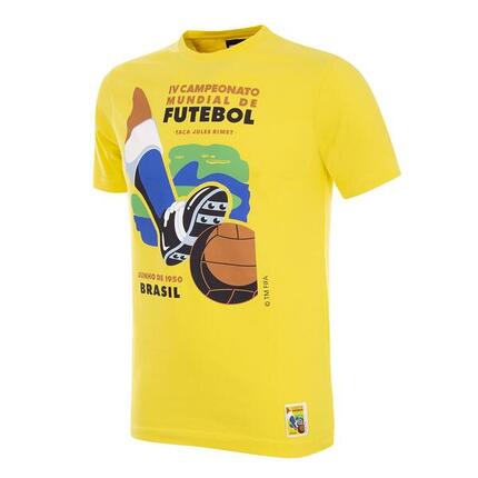 Camiseta manga corta fútbol retro Brasil 1950 World Cup