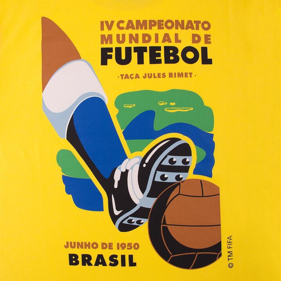 Koszulka dla dorosłych - Emblema Campeonato do Mundo Brasil 1950 - Żółty