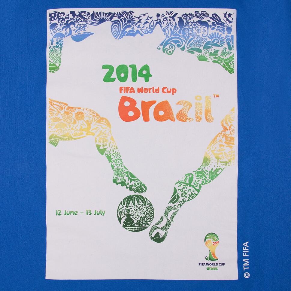Koszulka dla dorosłych - Plakat Mistrzostw Świata Brazylia 2014 - Niebieska