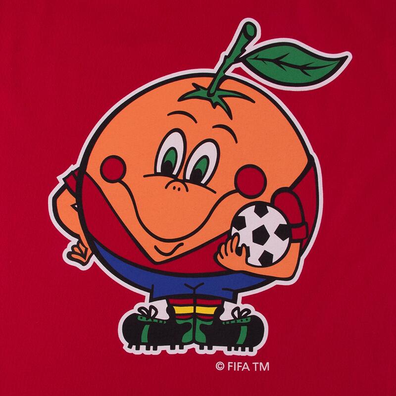 Camiseta manga corta niños fútbol retro España 1982 World Cup Naranjito