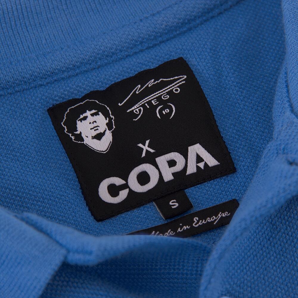 Polo - Fútbol - Hombre - Maradona Boca - Bordado - Manga Corta - Azul 3/4