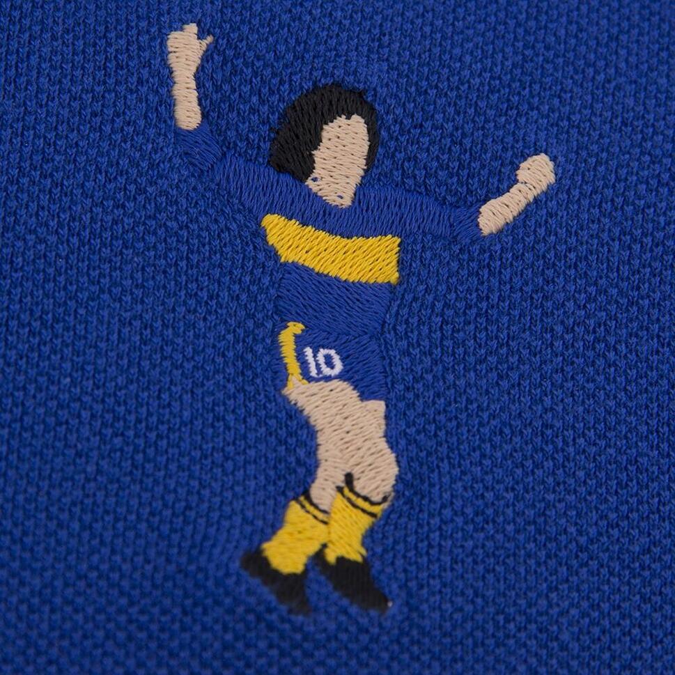 Koszulka Polo Maradona x COPA Boca Haftowana Niebiesko-Żółta