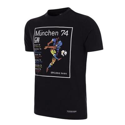 T-shirt - heren - panini fifa duitsland 1974 wk - korte mouw - zwart