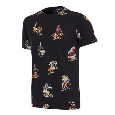 T-shirt - heren - calcio donna - korte mouw - zwart