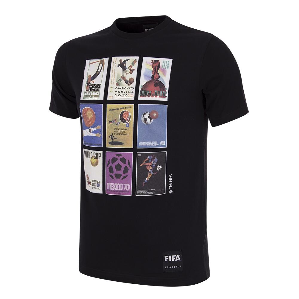COPA FOOTBALL T-shirt - Heren - WK Collage Poster - Korte mouw - Zwart