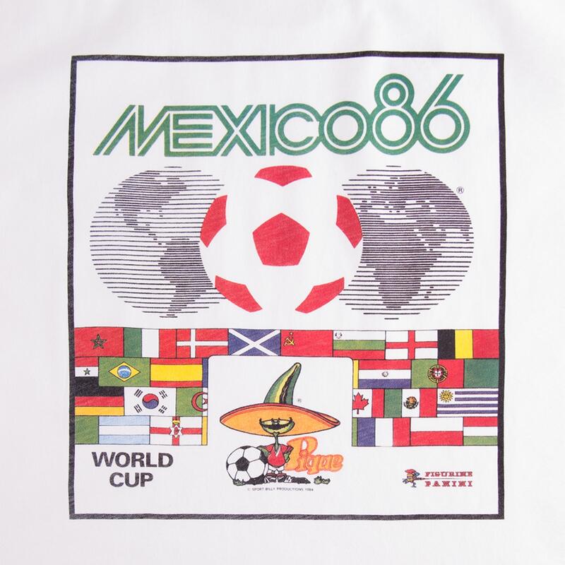 Camiseta manga corta fútbol retro Panini FIFA México 1986 World Cup