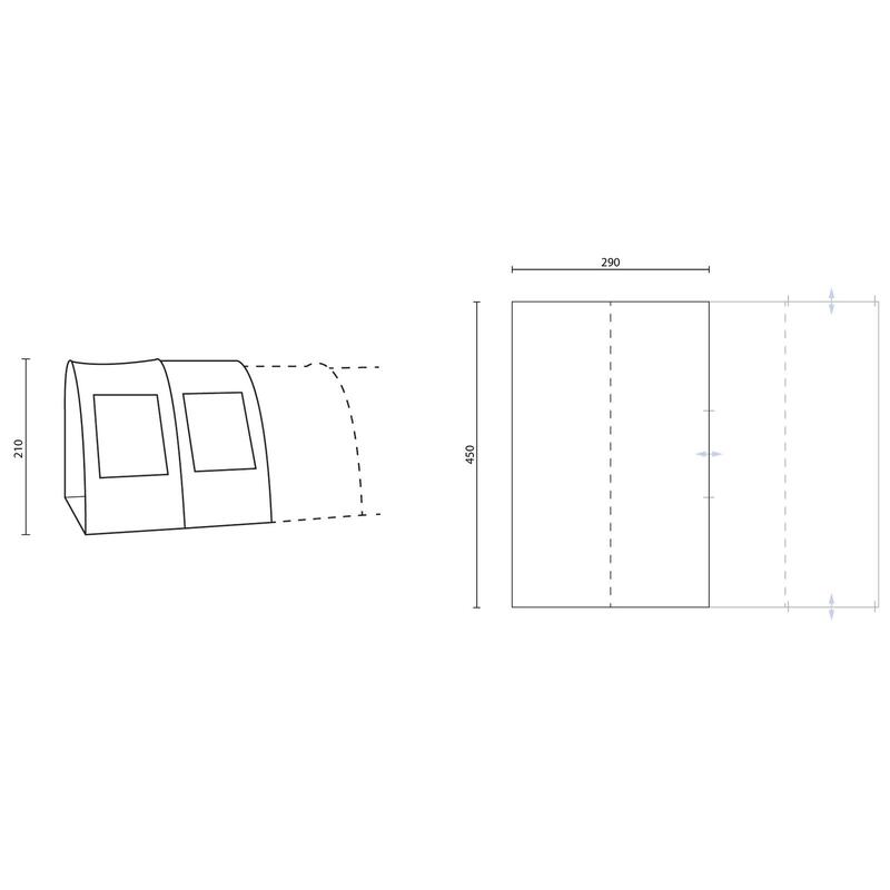 Auvent avancé Canopy Gotland 6 – Extension pour tente tunnel Gotland 6 Skandika