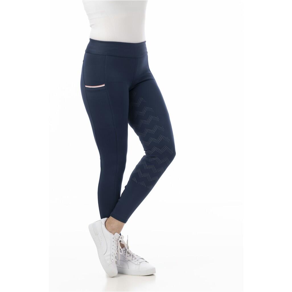 RIDING WORLD Kinder Reitleggings Silikon Vollbesatz AGADIR marineblau
