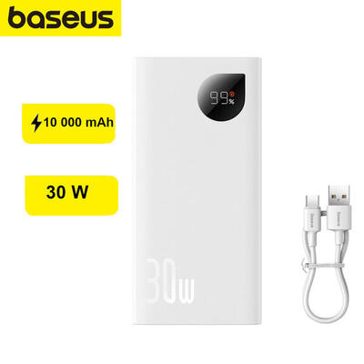 Baseus powerbank 10000mah 30w usb & usb-c snel opladen met kabel