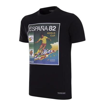 T-shirt - Heren - Panini FIFA Spanje 1982 WK - Korte mouw - Zwart
