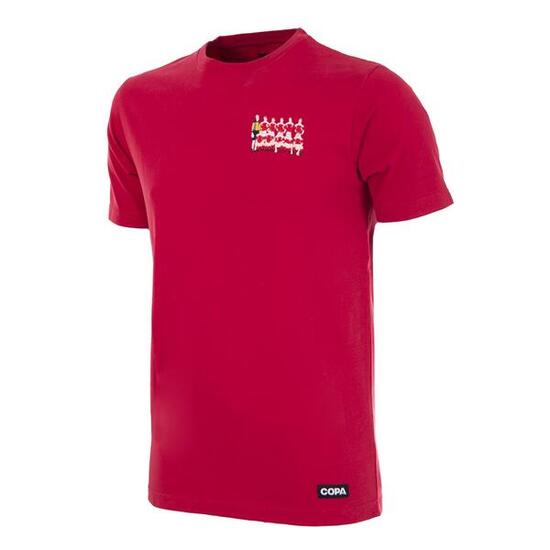 T-shirt - Heren - Denemarken 1992 EK - Geborduurd - Korte mouw - Rood