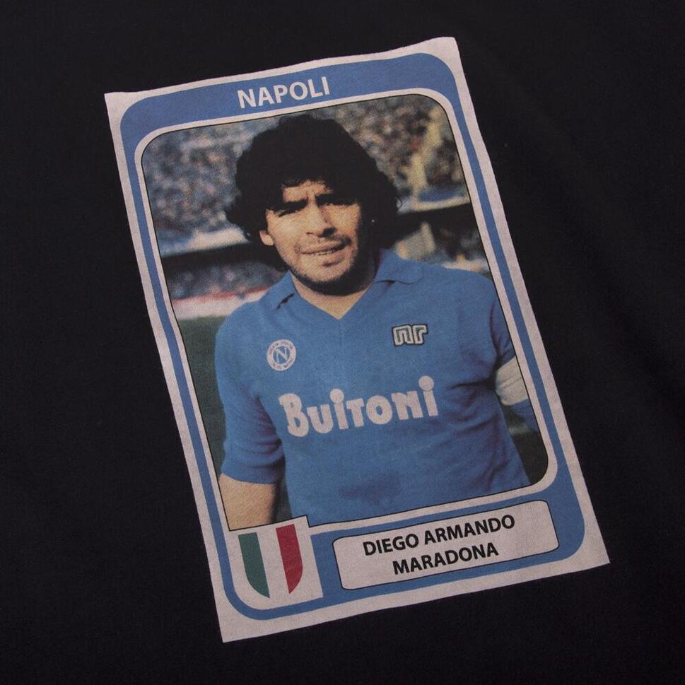 Koszulka dla dorosłych - Maradona x COPA Naklejka Piłka Nożna Neapol - Czarna