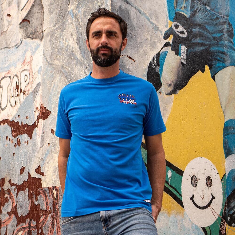T-shirt - Heren - Frankrijk 2000 EK - Geborduurd - Korte mouw - Blauw 2/5