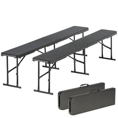 Set 2 x opvouwbare bank masi - camping - picknick - 180 cm - 300 kg