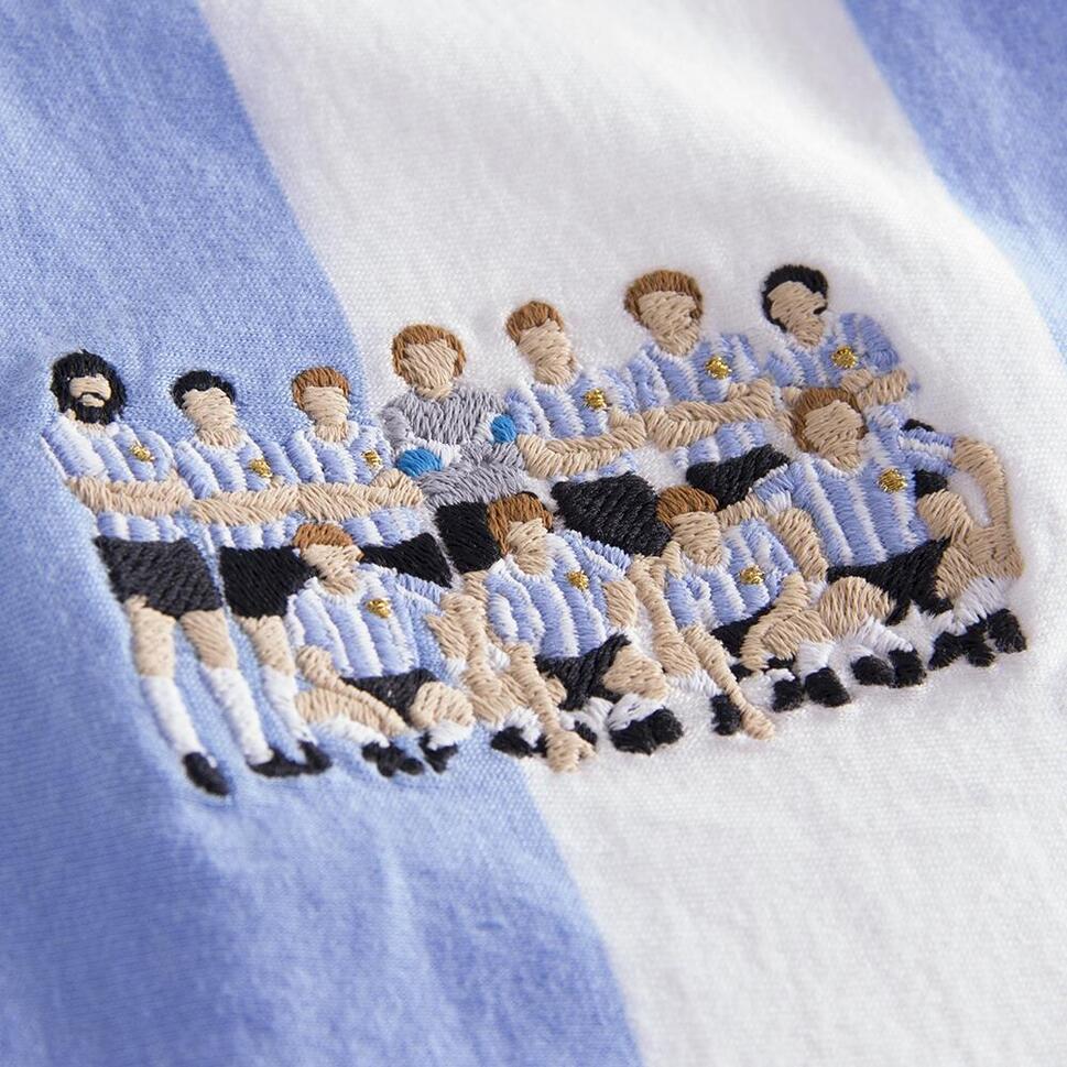 Koszulka dla dorosłych - Mistrzowie Świata Argentyna 1986 Haft - Biała