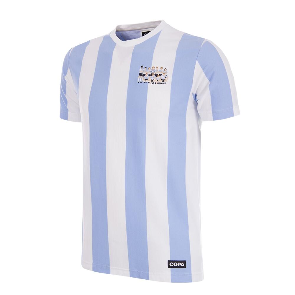 COPA FOOTBALL T-shirt - Heren - Argentinië WK 1986 - Geborduurd - Korte mouw - Blauw - Wit
