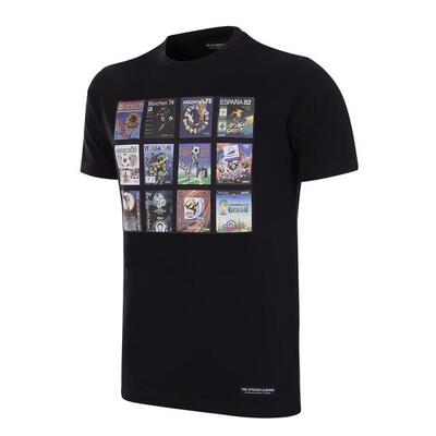 T-shirt - heren - panini fifa wk collage - korte mouw - zwart