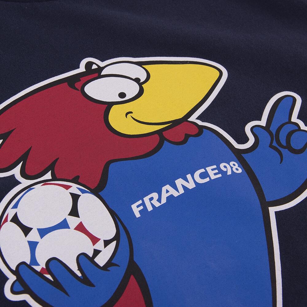 T-shirt - Heren - Frankrijk 1998 WK Mascotte - Korte mouw - Blauw 4/7