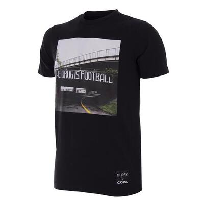 T-shirt - heren - glory x copa the drug is football - korte mouw - zwart