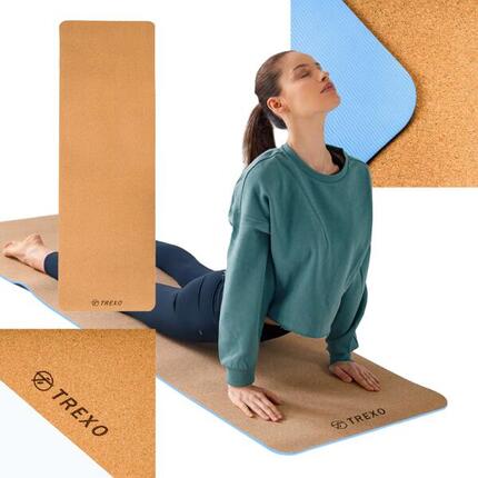Tapis de yoga TREXO en liège TPE