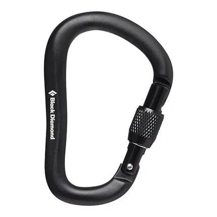 Mousqueton Black Diamond RockLock Screwgate HMS forgé à chaud 85 g noir