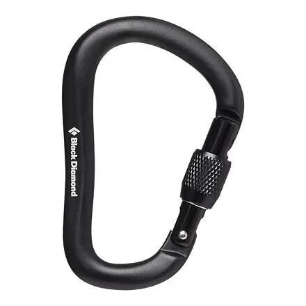 Mousqueton Black Diamond RockLock Screwgate HMS forgé à chaud 85 g noir