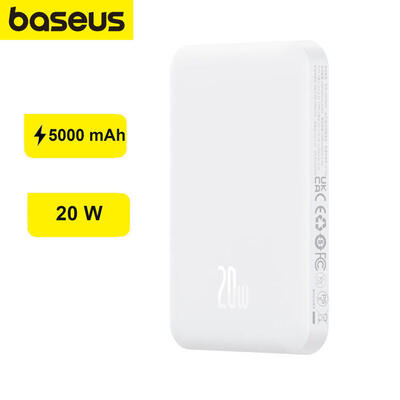 Baseus inductie powerbank 5000mah 20w magsafe + vliegtuigkabel
